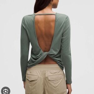 lululemon athletica Forest Green Twist-Back Long Sleeve Top